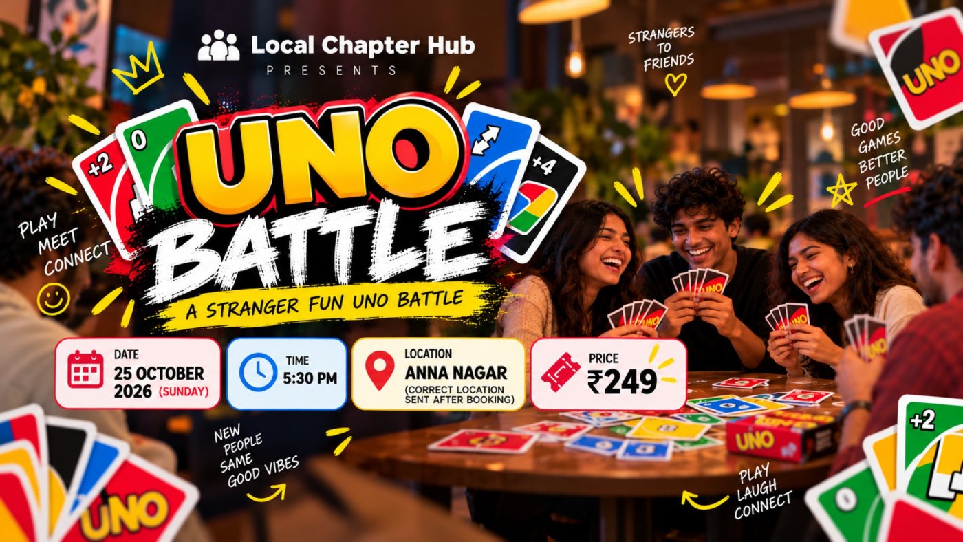 UNO Battle – Chennai | Fun UNO Game & Stranger Meetup